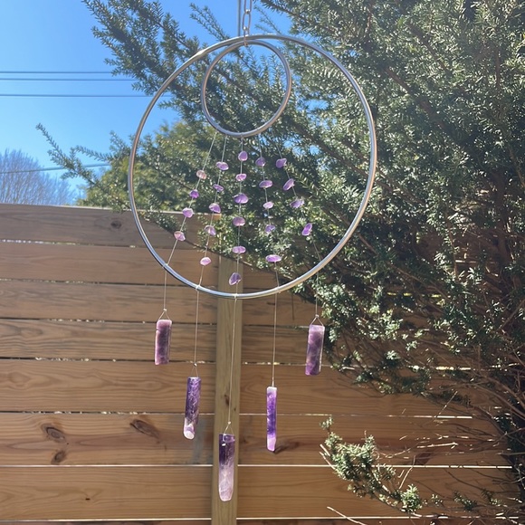 Amethyst Suncatcher Natural Crystal Healing Window Decor - Picture 3 of 8